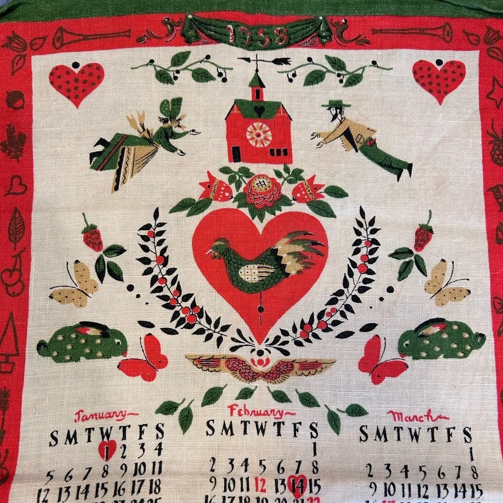 1958 Linen Calendar